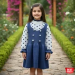 Blue Polka Dot Dress for Girls