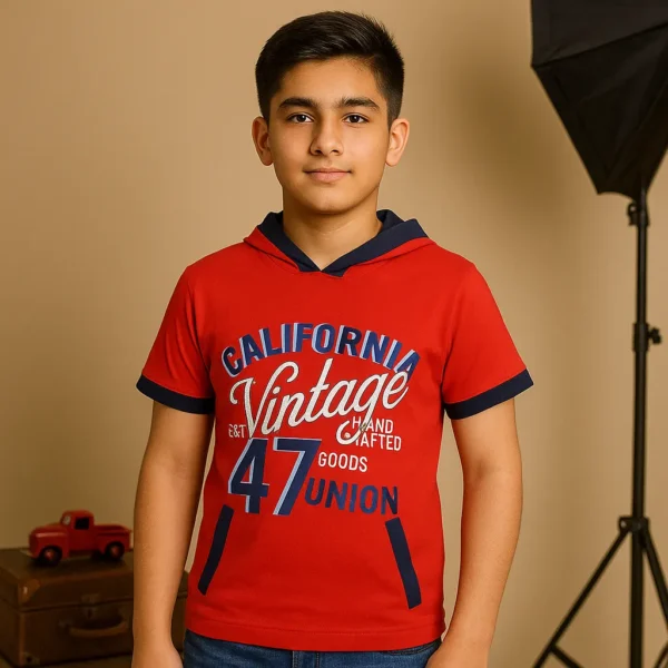 California Vintage Hoodie T-Shirt for Boys