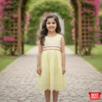 Charming Yellow Sleeveless Dress for Girls