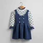 Cute Blue Polka Dot Dress for Girls