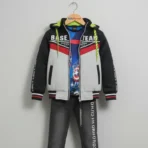 Grey and Black Hoodie for Boys with Logo Design