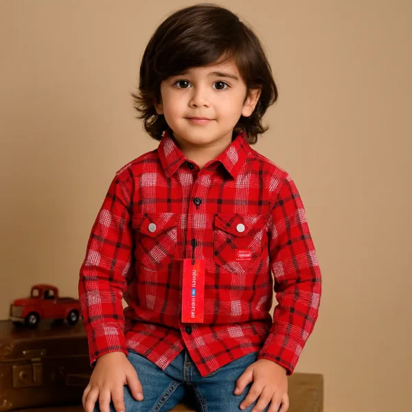 Kids Korner Red Plaid Flannel Shirt for Boys