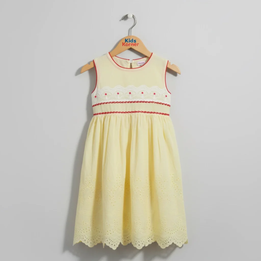 Yellow Sleeveless Dress for Girls