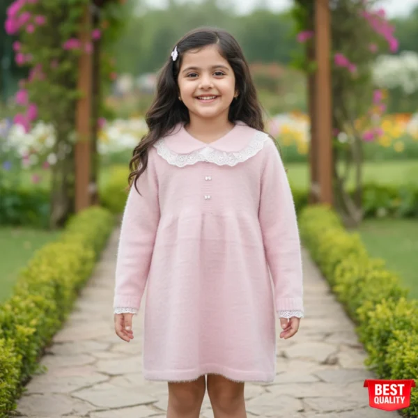 Pink Fuzzy Dress for Girls