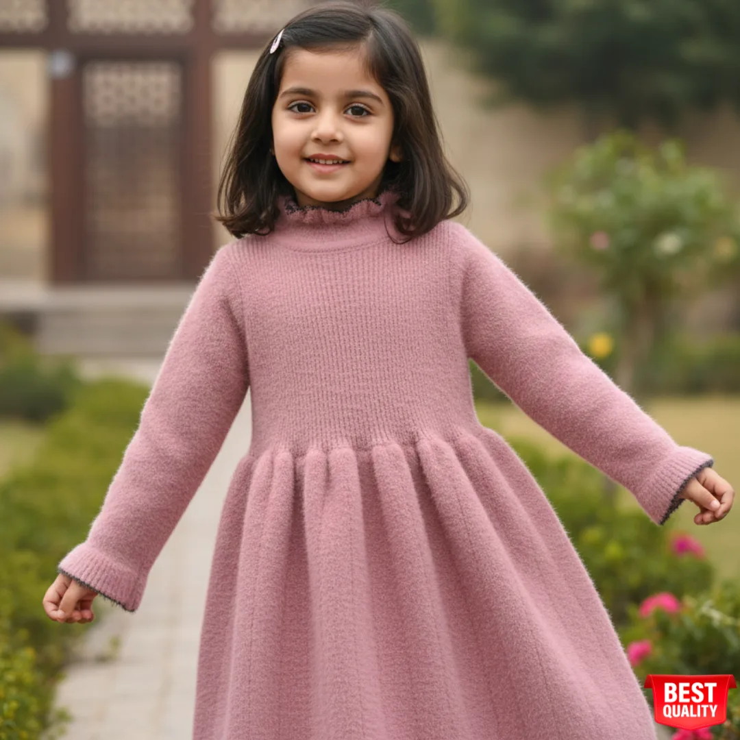 Pink Woolen Dress for Kids Pink Woolen Dress for Kids