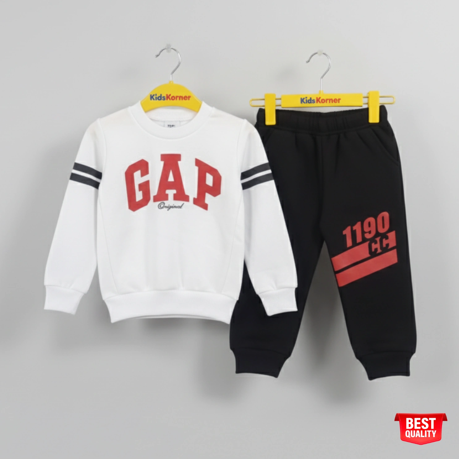 27 Stylish White & Black Kids Set with GAP Graphic and Bold Details - Image 1