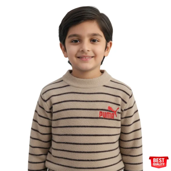 PUMA Striped Fleece Sweatshirt for Kids – Stylish and Cozy Pullover