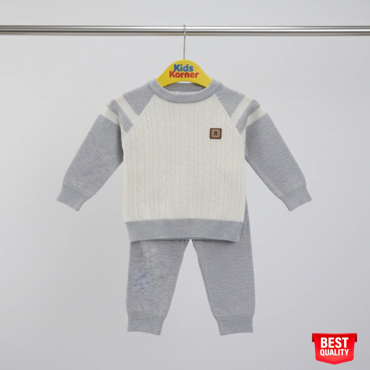 Boys Grey & White Sweater and Pants Set - Cozy Knit Pullover & Jogger Set Boys Grey & White Sweater and Pants Set - Cozy Knit Pullover & Jogger Set