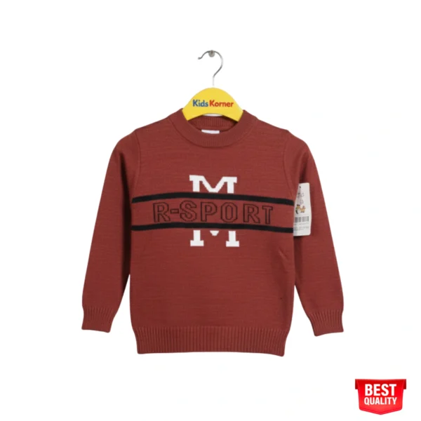 Boys Red "R-Sport" Sweater - Cozy & Stylish Knit Pullover for Toddlers