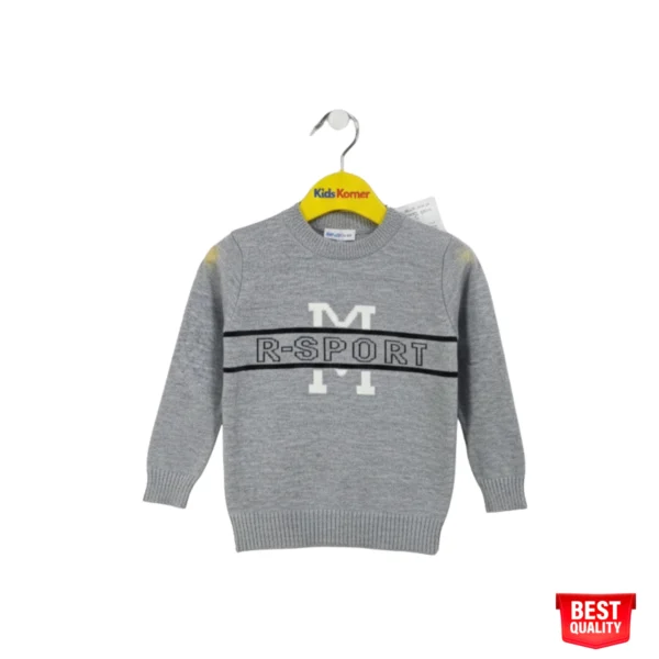 Boys Grey "R-Sport" Sweater - Comfortable & Stylish Knit Pullover for Toddlers