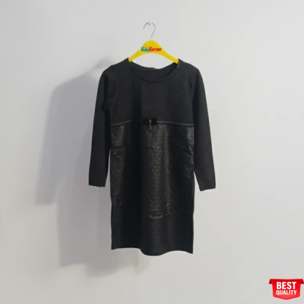 Kids Dress with Quilted Leather