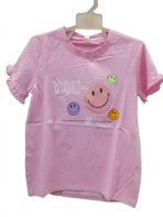 Girls T-Shirt – Pink, White & Yellow | For Ages 6–12 Years | Soft Casual Tee